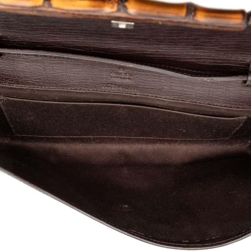 Gucci GG Canvas Bamboo Bar Crossbody Brown Canvas Good condition - Model View