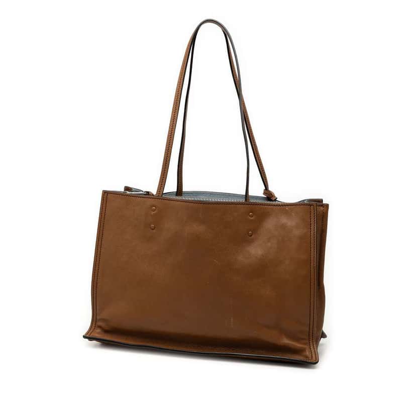 Prada Glace Calf Etiquette Tote Brown Leather Good condition - Back View
