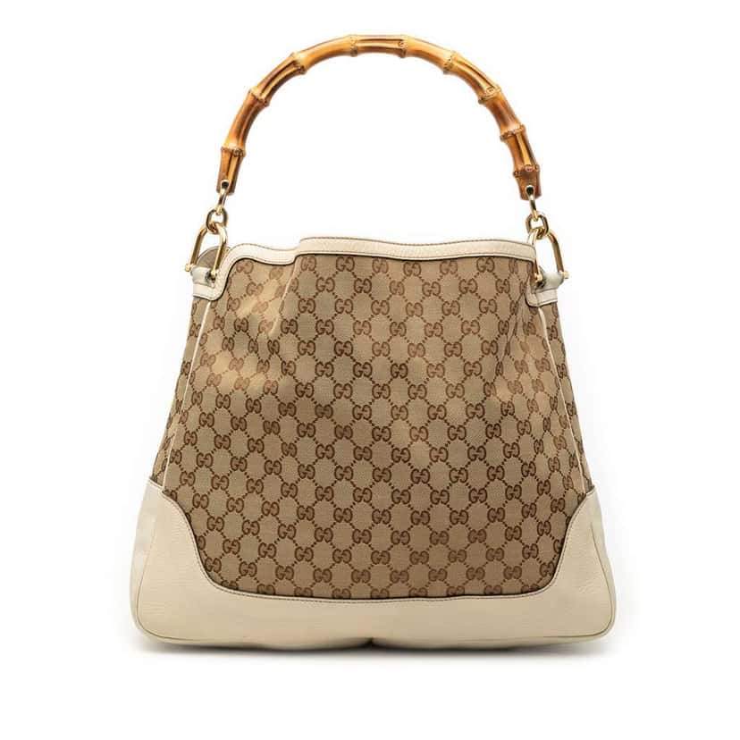 Gucci GG Canvas Bamboo Diana Satchel Brown Canvas Good condition - Front View
