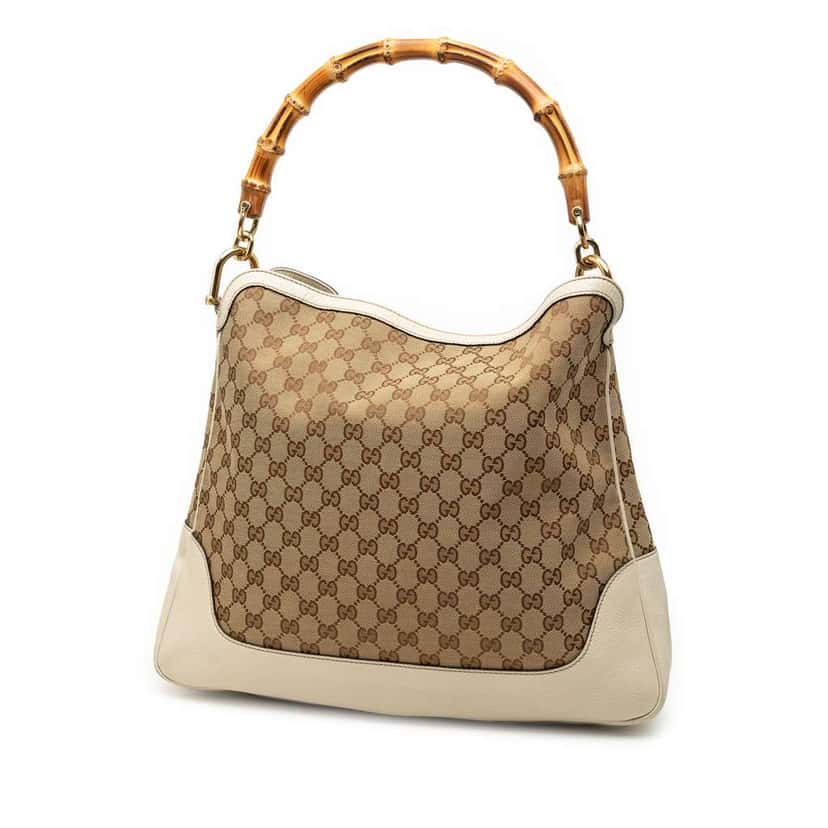Gucci GG Canvas Bamboo Diana Satchel Brown Canvas Good condition - Back View