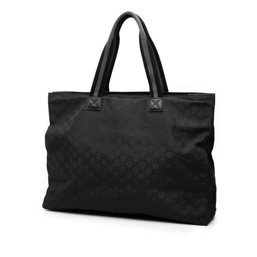 Gucci GG Nylon Web Tote Black Good condition - Back View