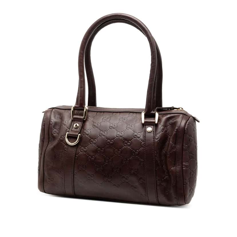 Gucci Guccissima Abbey D Ring Boston Bag Brown Leather Good condition - Back View
