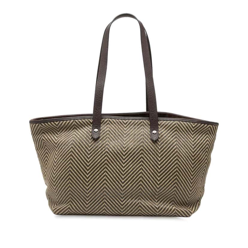 Hermès Polyester and Leather Chennai MM Brown Polyester Good condition - Front View