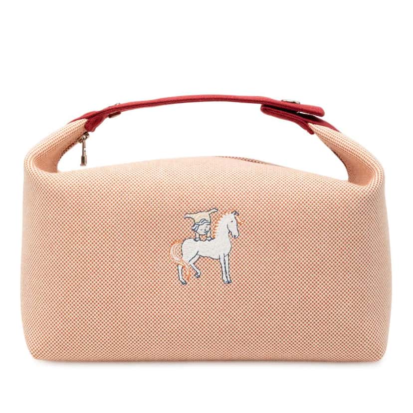 Hermès Large Canvas Bride A Brac Cabriole Case Orange Canvas Good condition - Front View