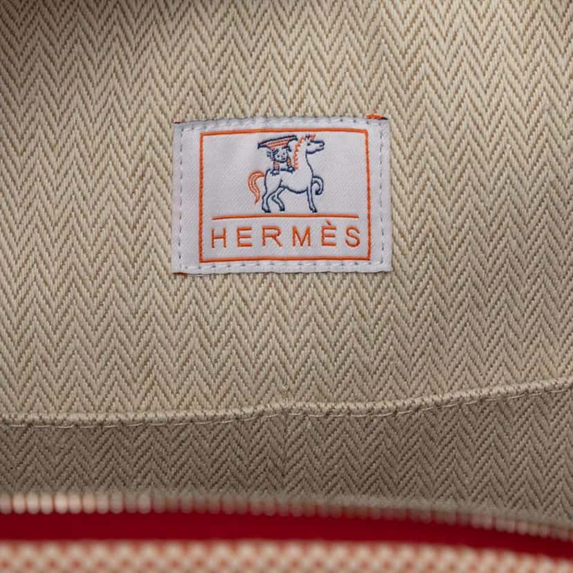 Hermès Large Canvas Bride A Brac Cabriole Case Orange Canvas Good condition - Box View