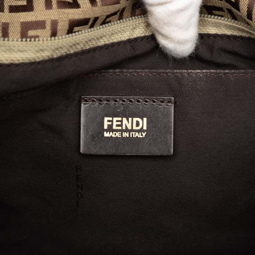 Fendi Mini Zucchino Canvas Superstar Tote Brown Canvas Good condition - Box View