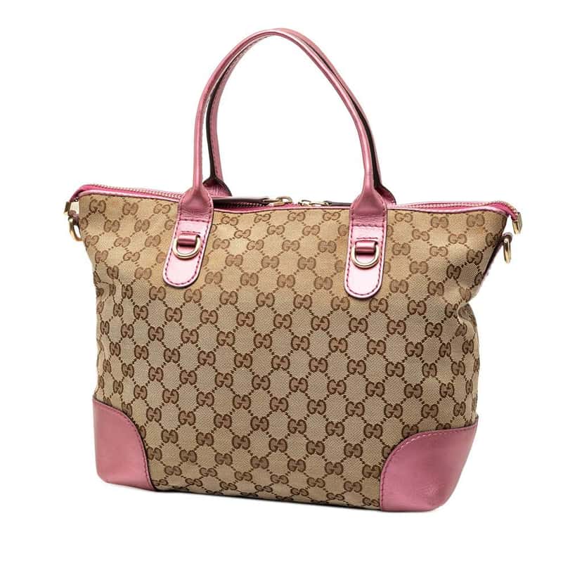 Gucci GG Canvas Heart Bit Satchel Brown Canvas Very good condition - Back View