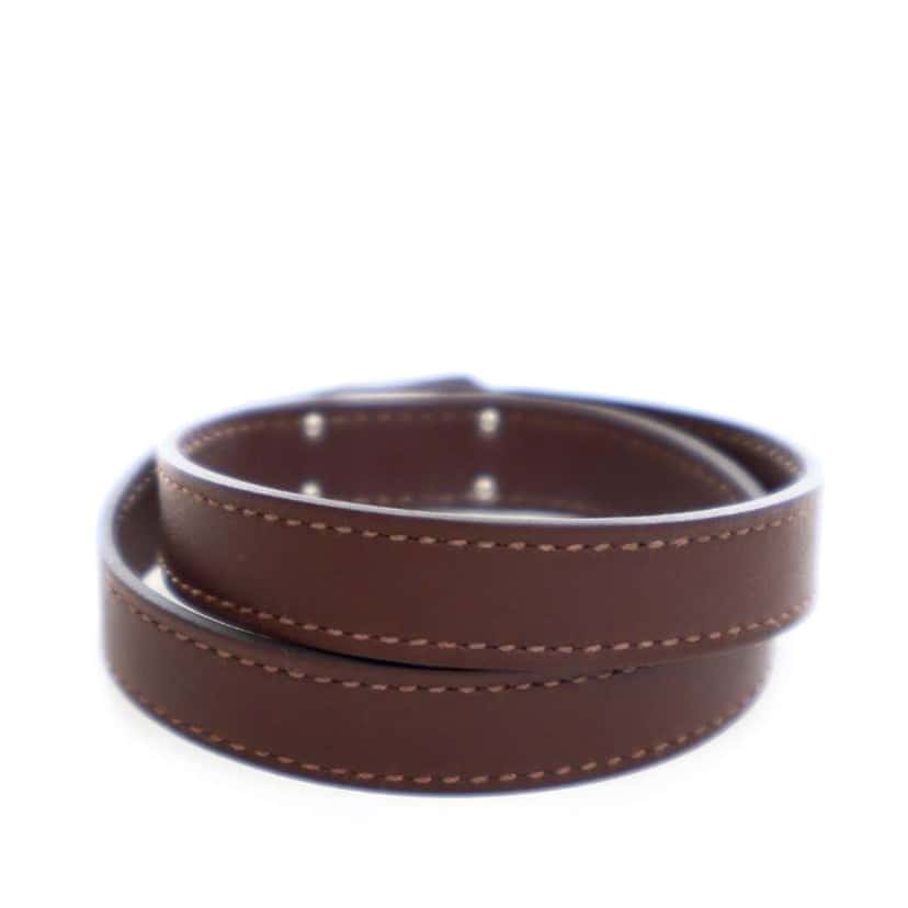 Hermès Swift Kelly Double Tour Bracelet Brown Leather Good condition - Back View