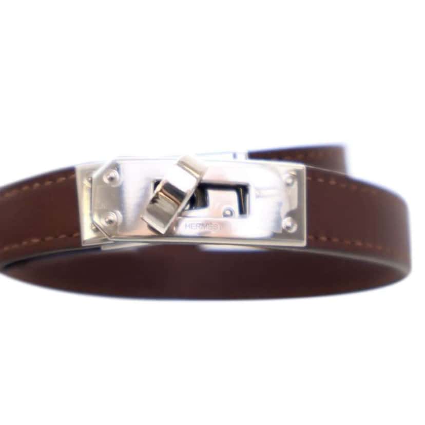 Hermès Swift Kelly Double Tour Bracelet Brown Leather Good condition - Inside View