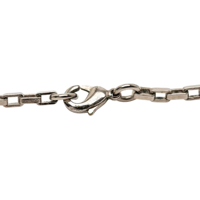 Louis Vuitton Palladium Plated Damier Black Necklace Silver Metal Good condition - Back View