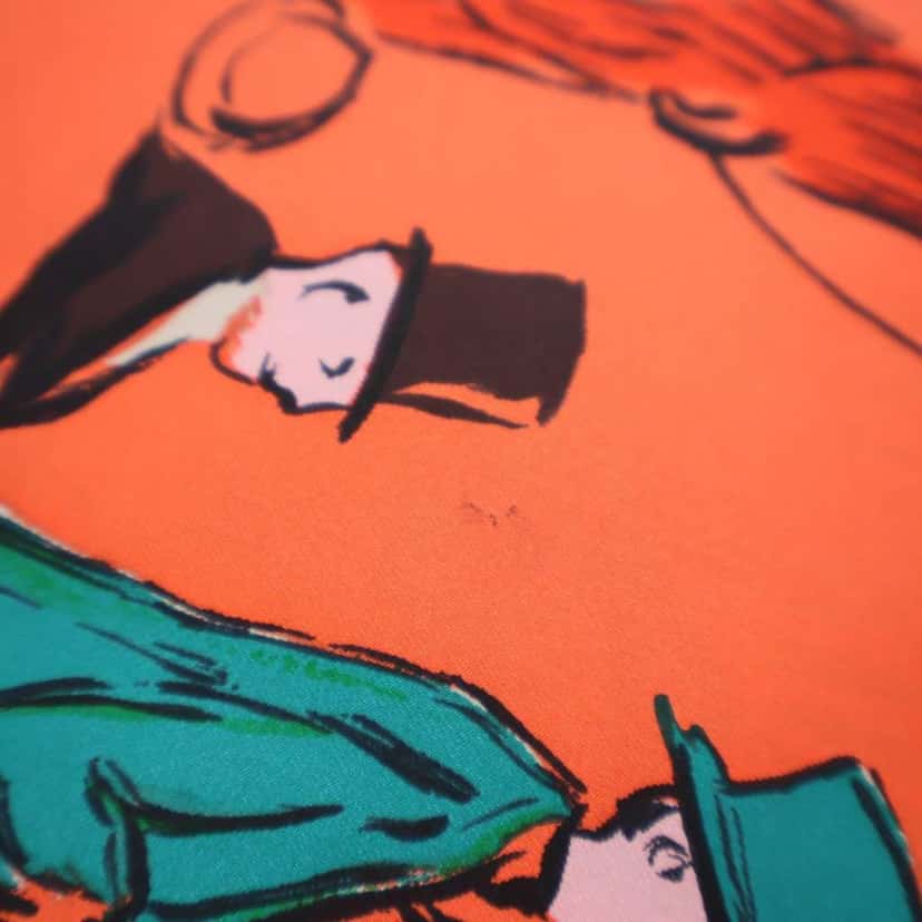 Hermès Paddock Silk Scarf 90 Orange Silk Good condition - Model View