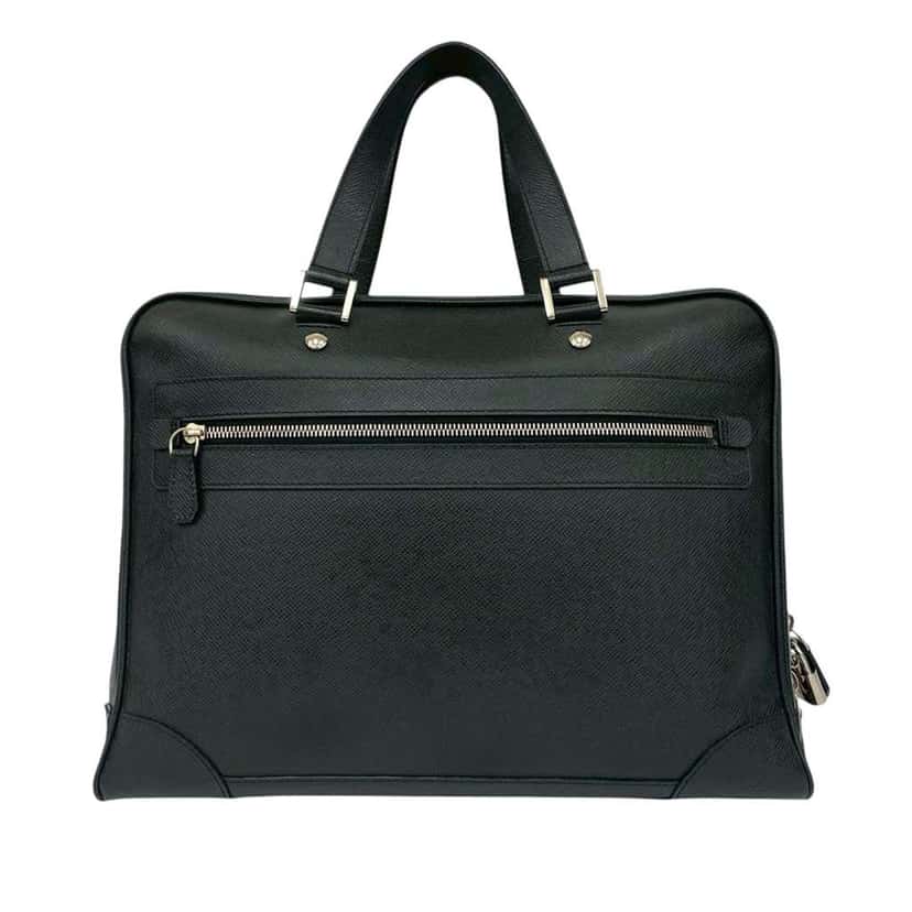 Louis Vuitton Taiga Igor Briefcase Black Leather Good condition - Front View