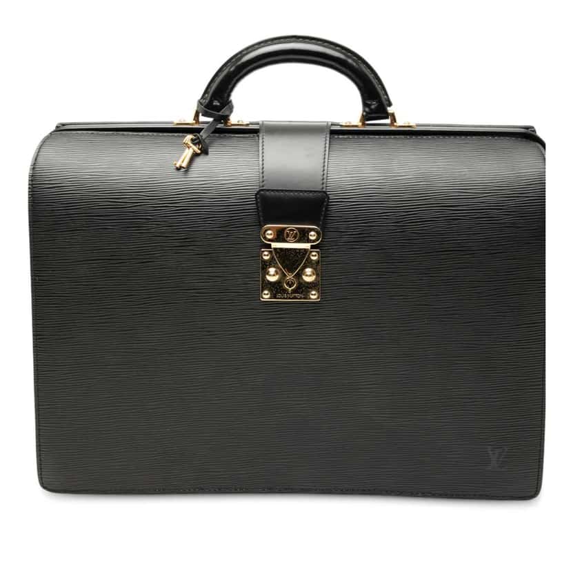 Louis Vuitton Epi Serviette Fermoir Black Leather Good condition - Front View