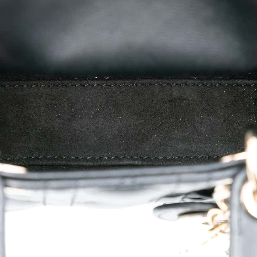 Dior Micro Lambskin Cannage Lady Dior Black Leather Good condition - Model View