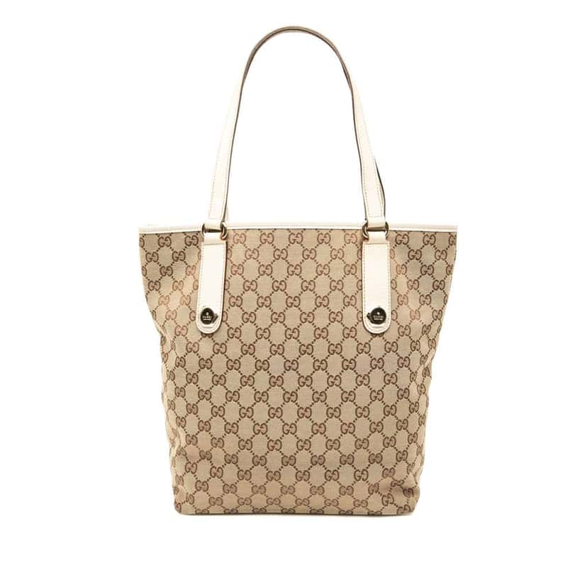 Gucci GG Canvas Charmy Tote Brown Canvas Very good condition - Front View