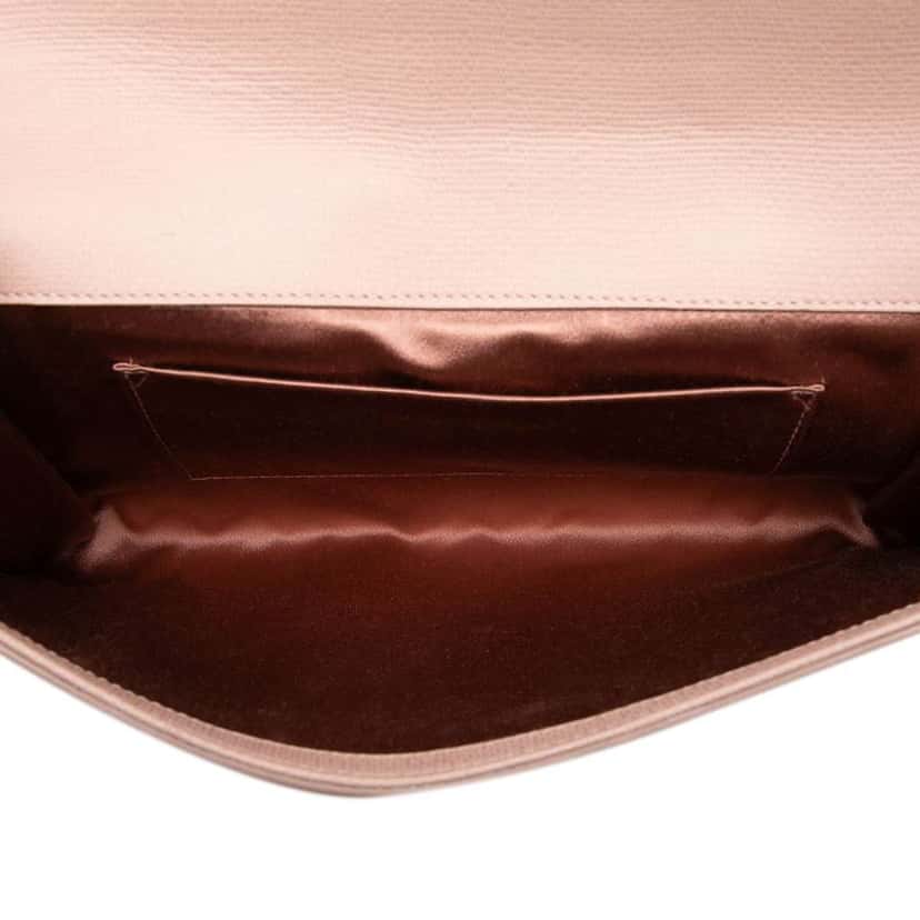 Saint Laurent Textured Leather Chyc Ligne Clutch Brown Leather Very good condition - Model View