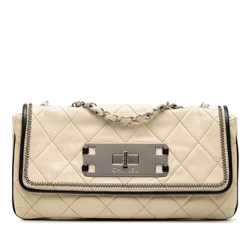 Chanel Reissue 2.55 Quilted Aged Lambskin East/West Flap Brown Leather Very good condition - Front View