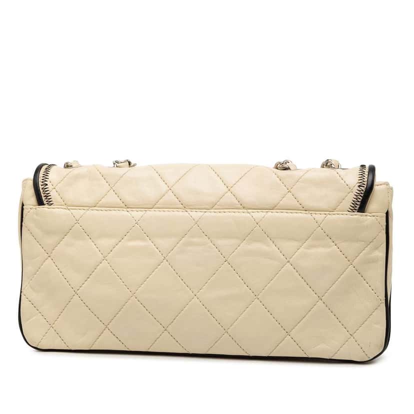 Chanel Reissue 2.55 Quilted Aged Lambskin East/West Flap Brown Leather Very good condition - Back View