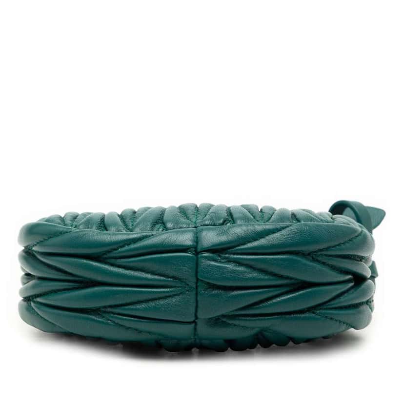 Miu Miu Micro Nappa Matelasse Wander Bag Green Leather Very good condition - Inside View