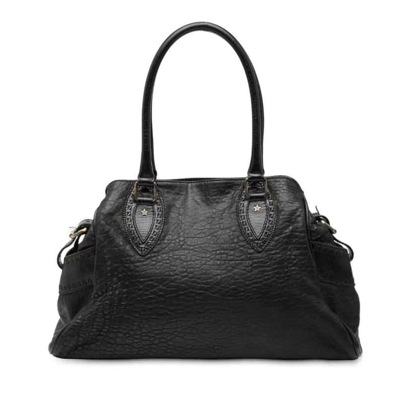 Fendi Leather Etniko Du Jour Handbag Black Leather Very good condition - Front View