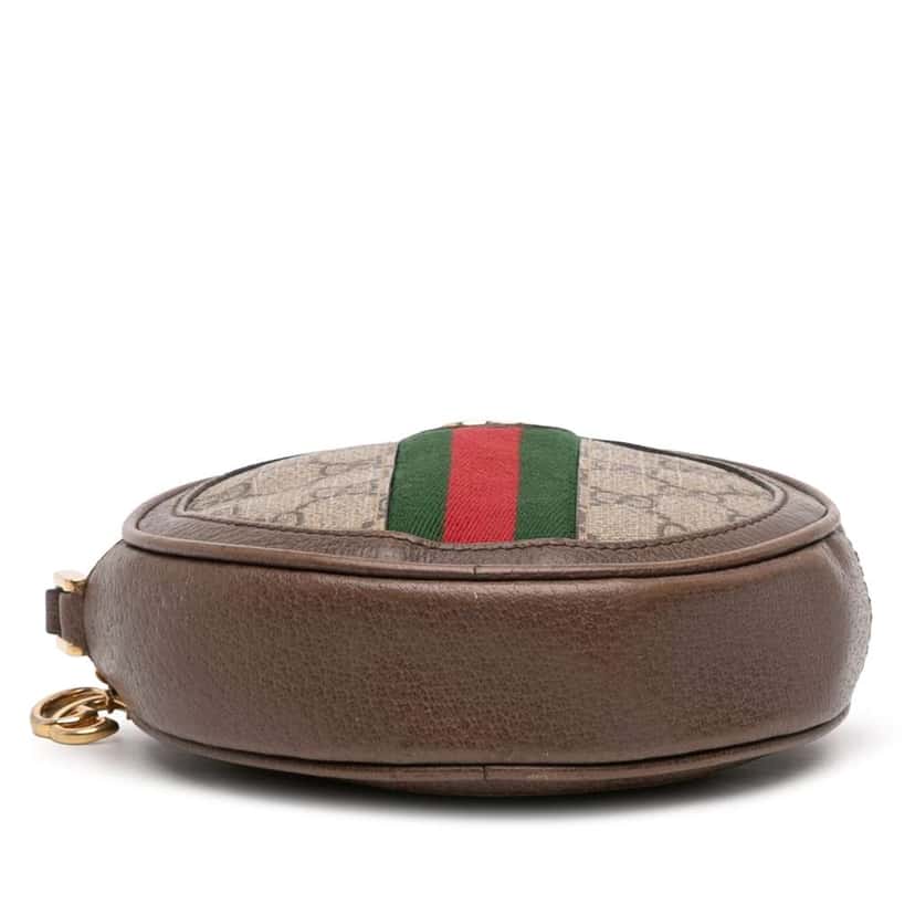 Gucci GG Supreme Ophidia Round Clutch Brown Canvas Good condition - Inside View