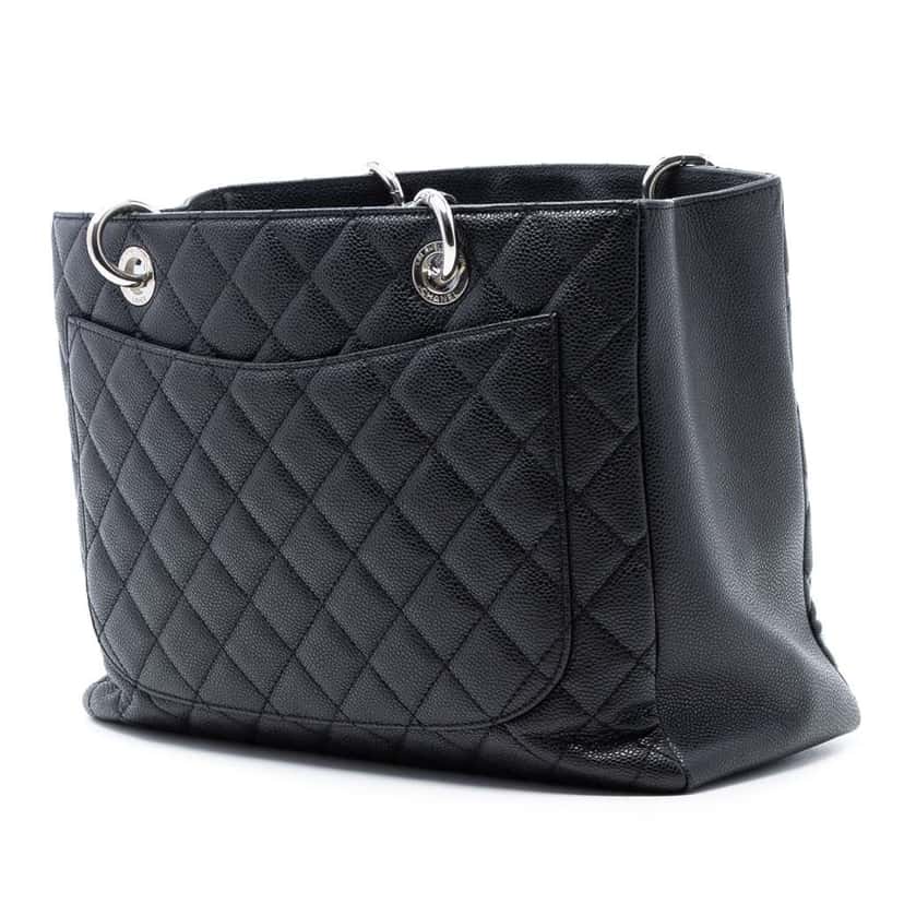 Chanel Caviar Grand Shopping Tote Black Leather Good condition - Back View