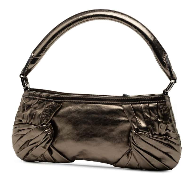 Burberry Metallic Leather Sling Knot Shoulder Bag Brown Leather Good condition - Back View