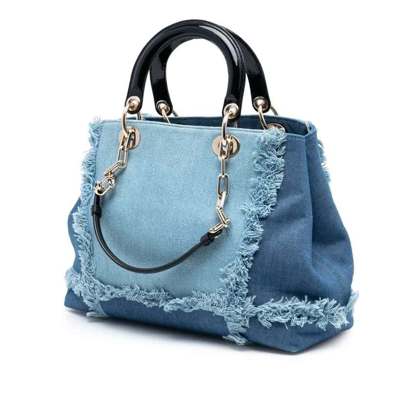Dior Denim Patch D Light Satchel Blue Denim Very good condition - Back View
