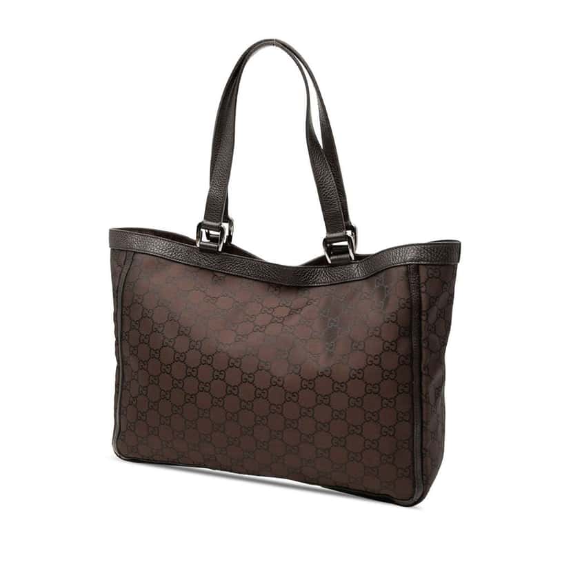 Gucci GG Nylon Abbey D Ring Pocket Tote Brown Very good condition - Back View