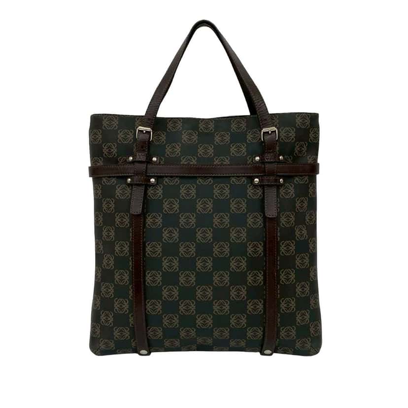 Loewe Anagram Coated Canvas Tote Brown Canvas Good condition - Back View
