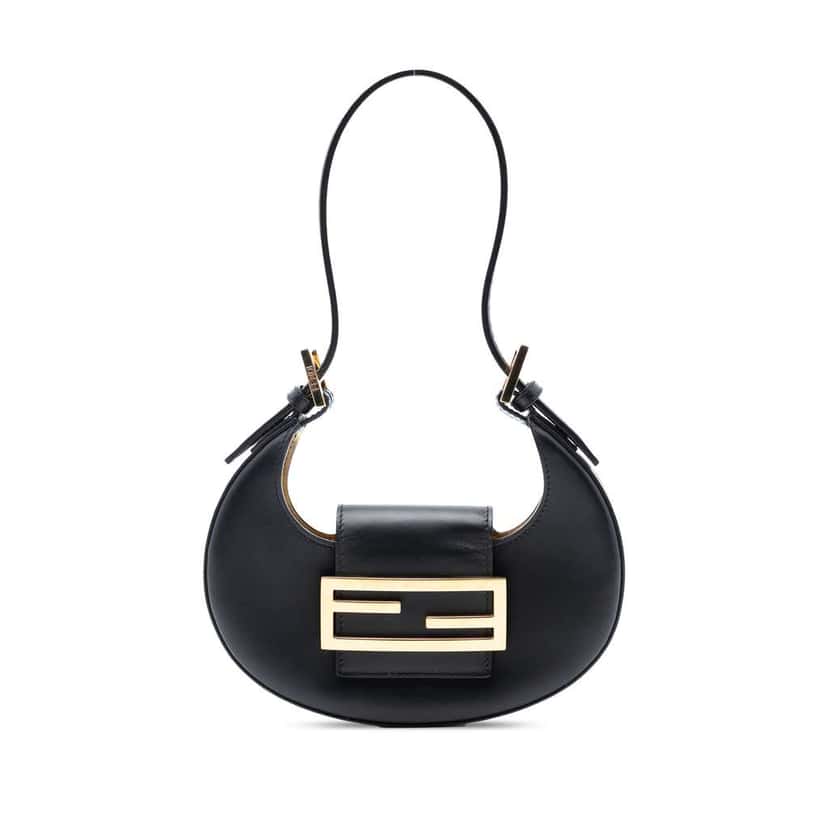 Fendi Mini Leather Cookie Hobo Black Leather Very good condition - Front View