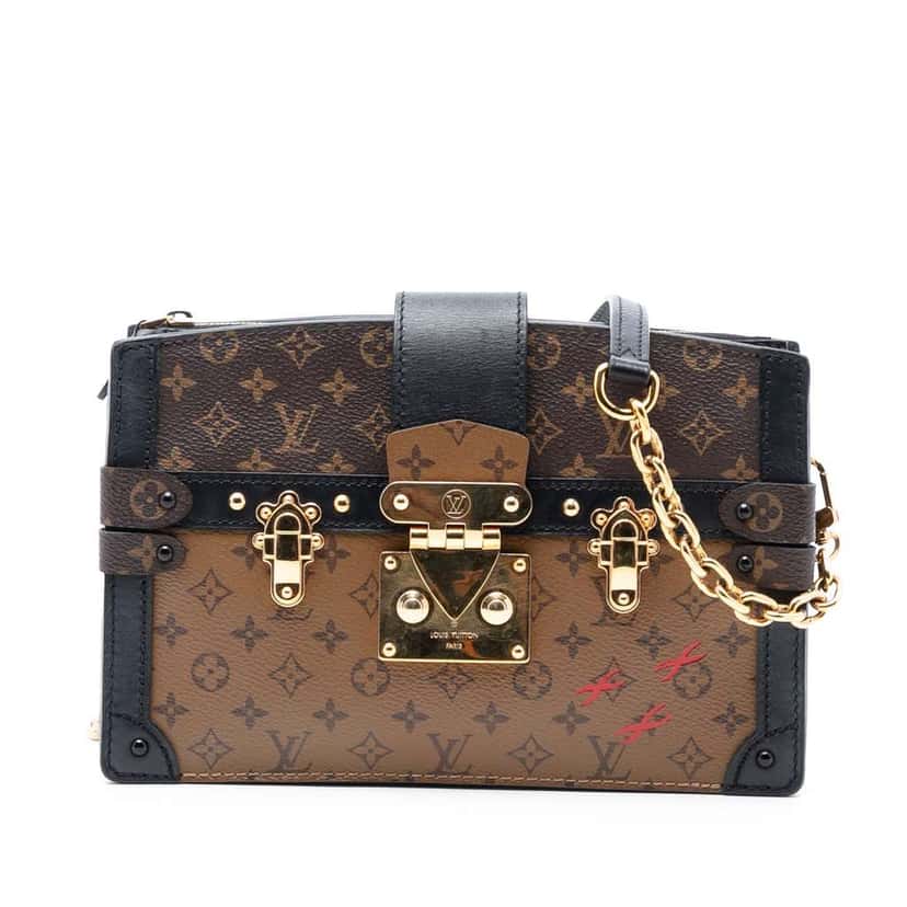 Louis Vuitton Monogram Reverse Trunk Clutch Brown Very good condition - Front View