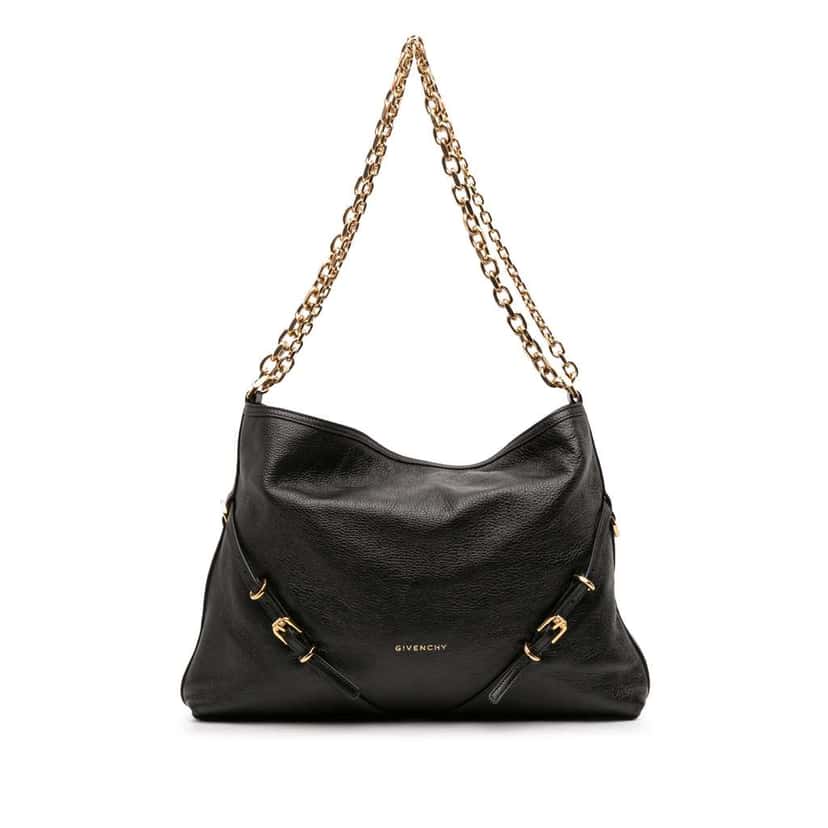 Givenchy Medium Leather Voyou Chain Crossbody Black Leather Good condition - Front View