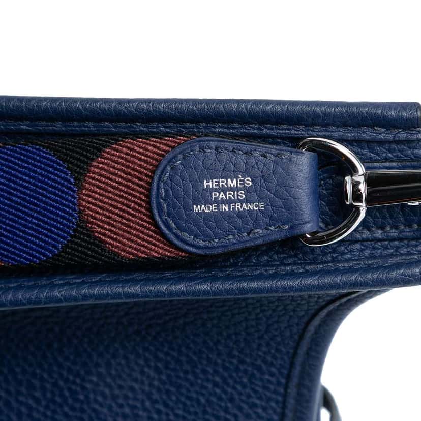 Hermès Clemence Flipperball Strap Evelyne TPM Blue Leather Good condition - Box View