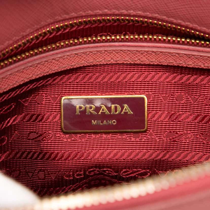 Prada Small Saffiano Lux Promenade Satchel Pink Leather Good condition - Box View