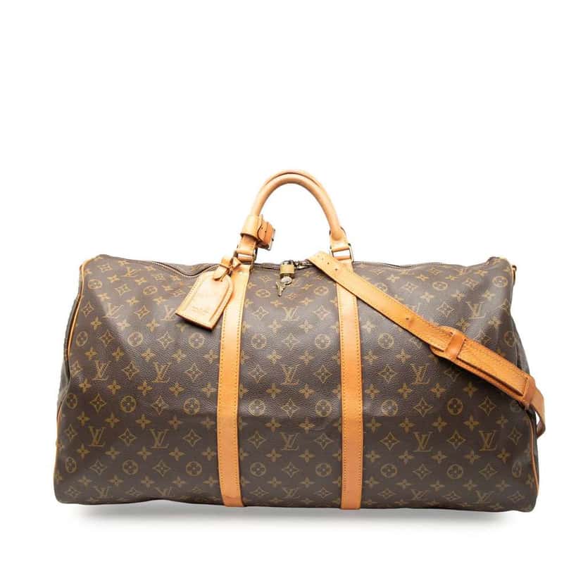Louis Vuitton Monogram Keepall Bandouliere 60 Brown Fair condition - Front View