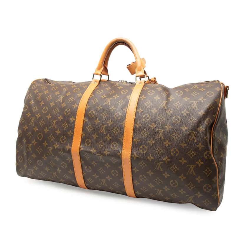 Louis Vuitton Monogram Keepall Bandouliere 60 Brown Fair condition - Back View