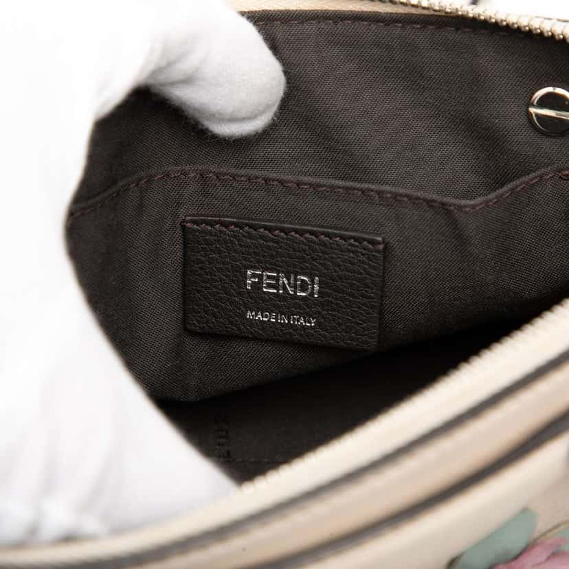 Fendi Mini Leather By The Way Flowerland Satchel White Leather Good condition - Box View