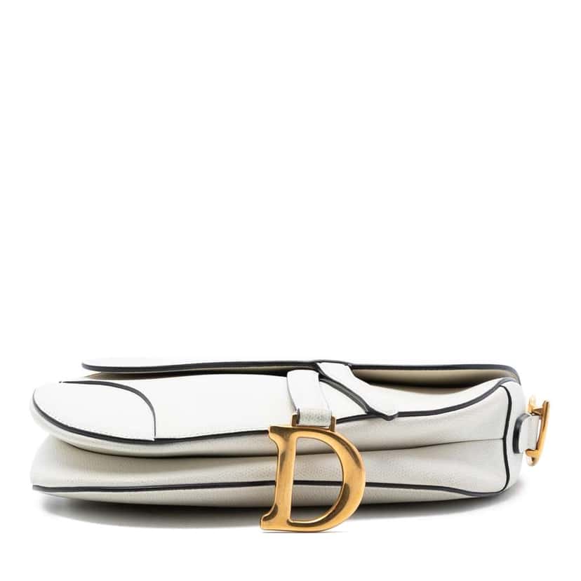 Dior Grained Calfskin Saddle Bag White Leather Very good condition - Inside View