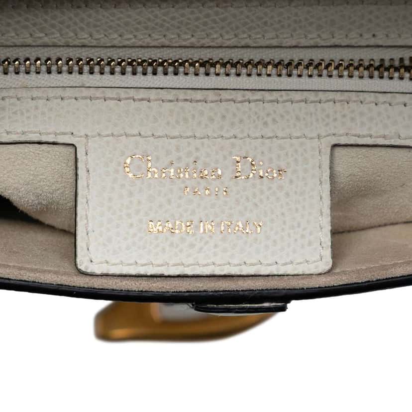 Dior Grained Calfskin Saddle Bag White Leather Very good condition - Box View