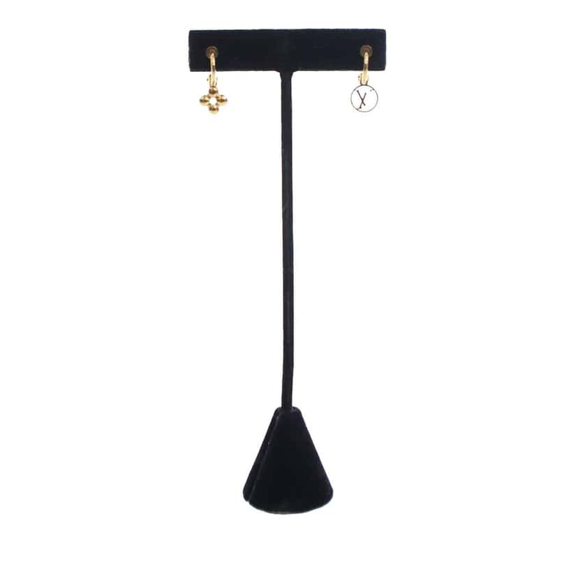 Louis Vuitton Gold Plated Blooming Earrings Gold Metal Good condition - Front View