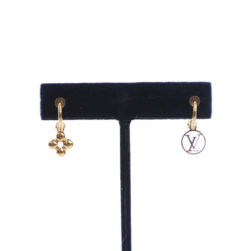 Louis Vuitton Gold Plated Blooming Earrings Gold Metal Good condition - Back View