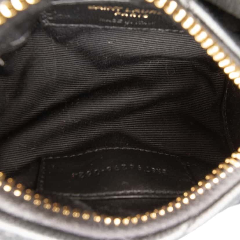 Saint Laurent Micro Quilted Lambskin Sade Tube Bag Black Leather Good condition - Model View