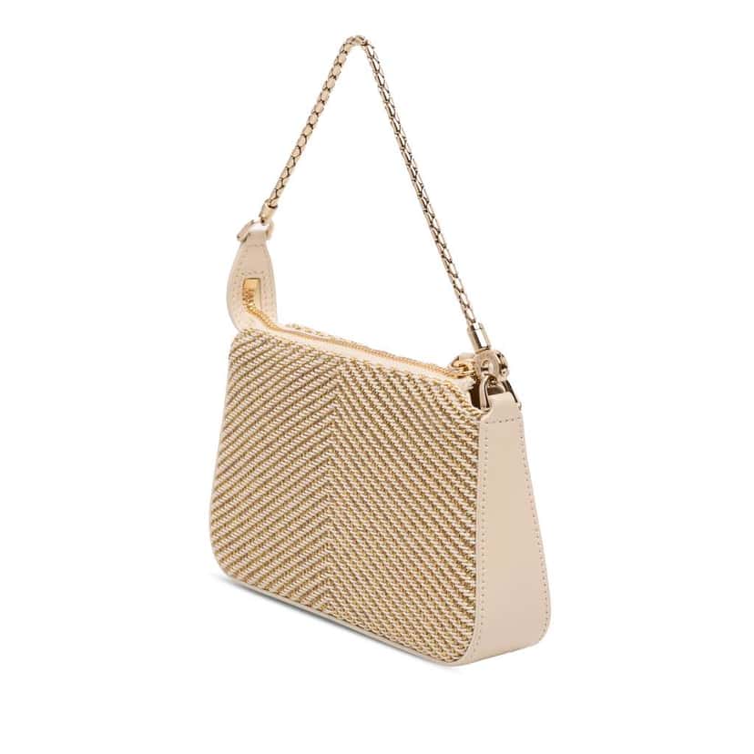 Bvlgari Chevron Cotton and Leather Serpenti Forever Chain Handbag Brown Cotton Good condition - Back View