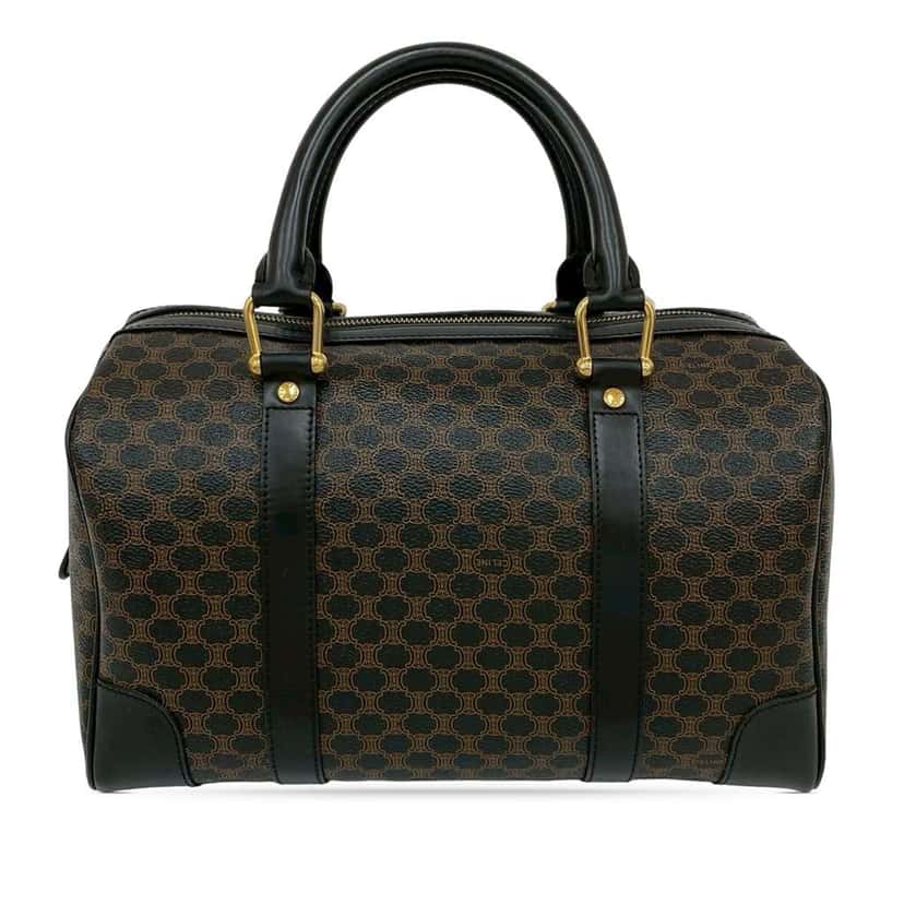 Celine Macadam Coated Canvas Boston Bag Brown Canvas Good condition - Front View