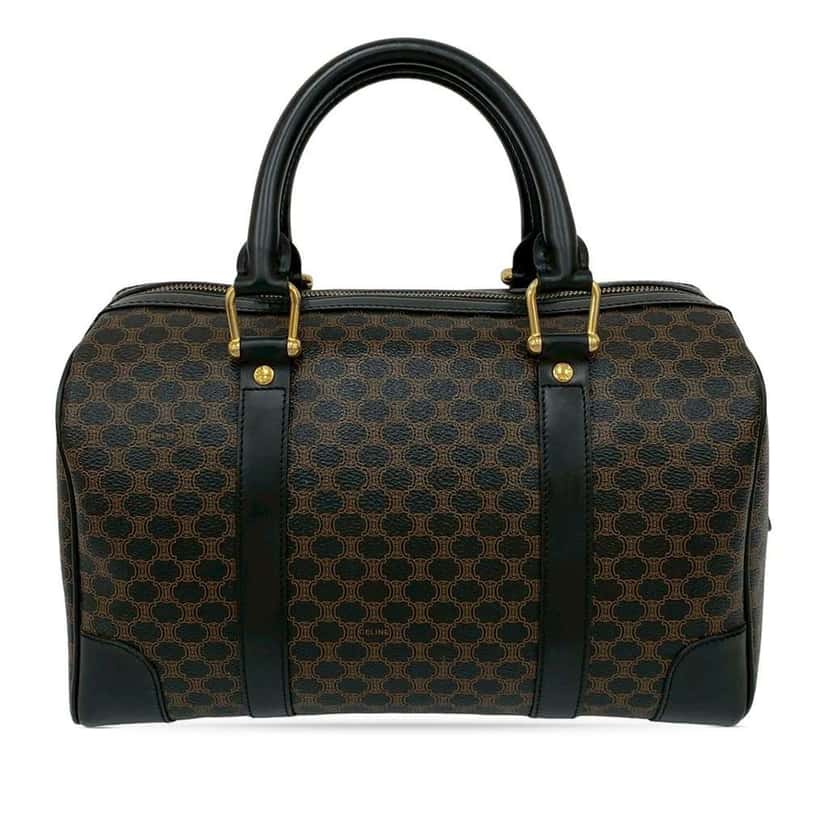 Celine Macadam Coated Canvas Boston Bag Brown Canvas Good condition - Back View