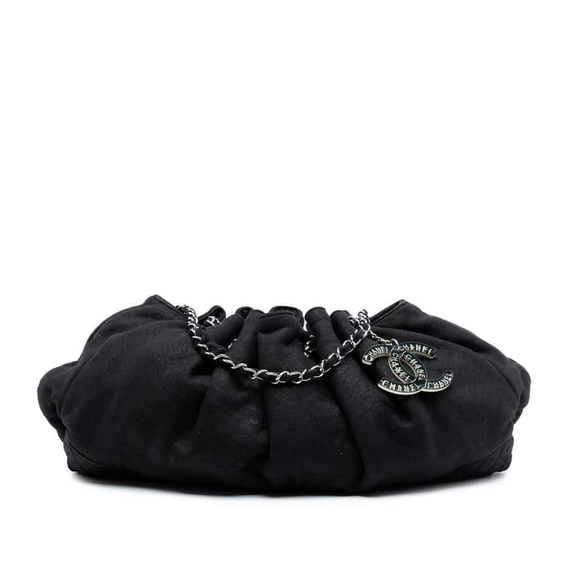 Chanel Jersey Melrose Cabas Black Cotton Very good condition - Front View