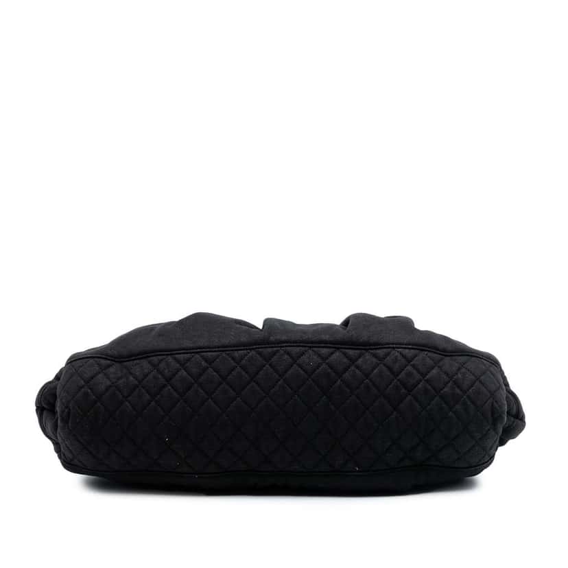 Chanel Jersey Melrose Cabas Black Cotton Very good condition - Inside View
