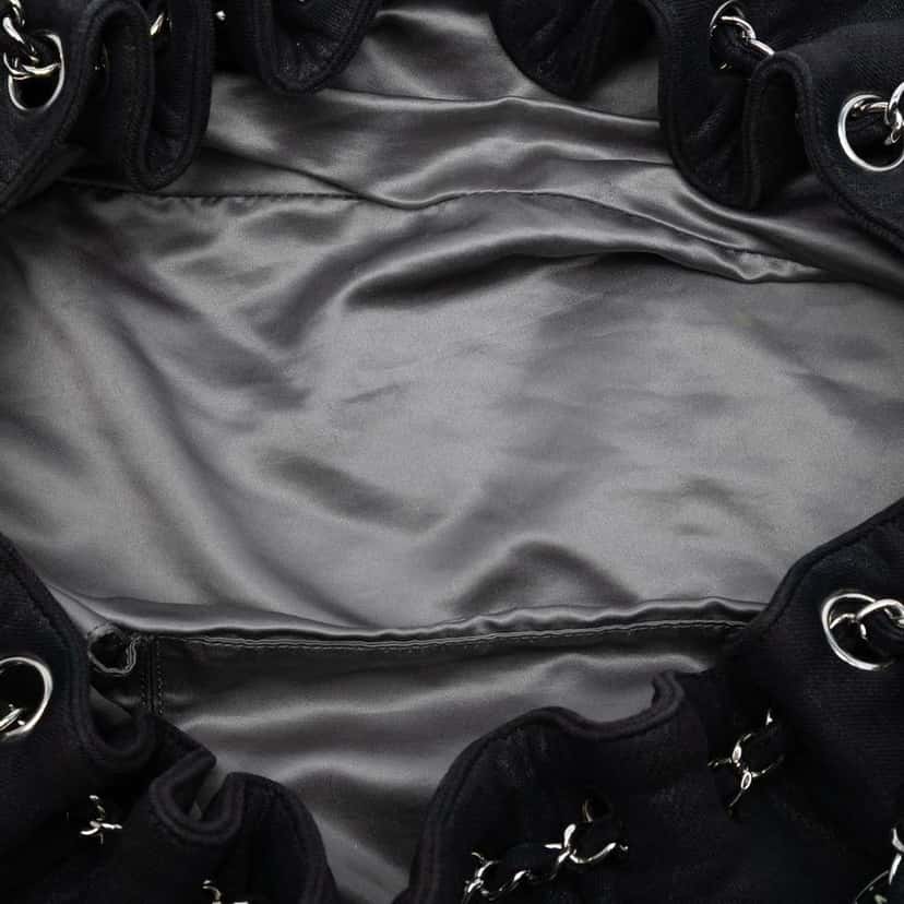 Chanel Jersey Melrose Cabas Black Cotton Very good condition - Model View
