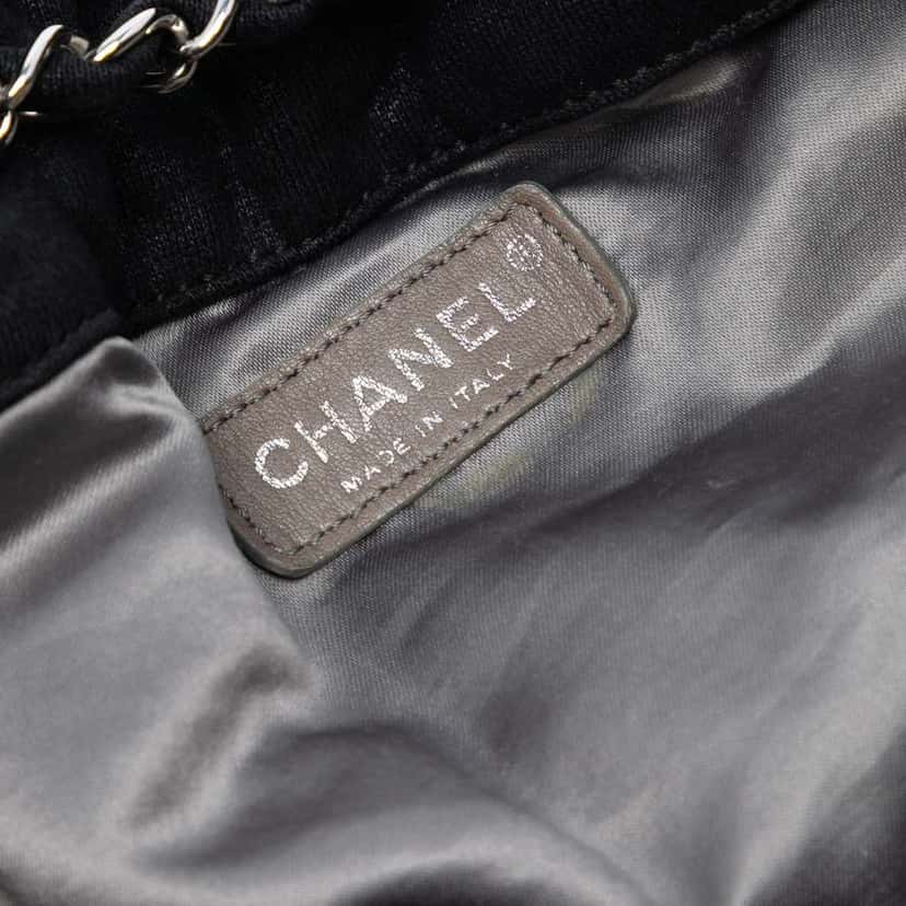 Chanel Jersey Melrose Cabas Black Cotton Very good condition - Box View